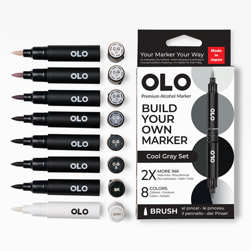 Brush Set 8pc - Cool Gray