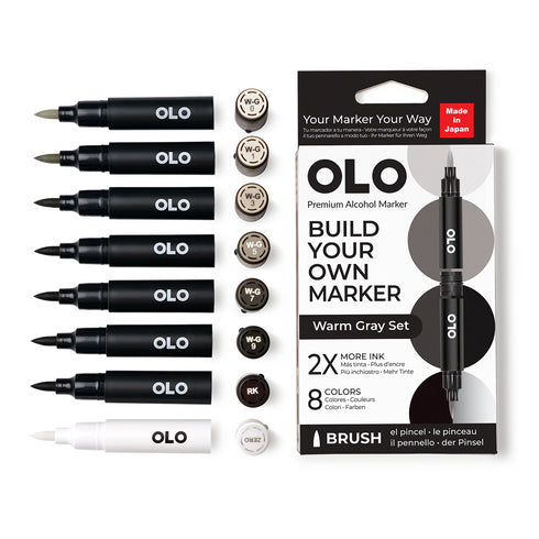 Brush Set 8pc - Warm Gray