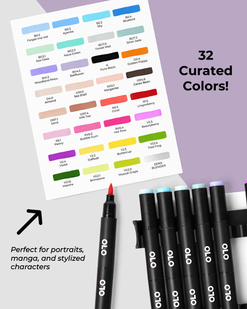 OLO Asia Ladowska 32 color Brush Set